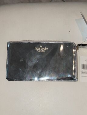 Kate Spade  silver holographic zip wristlet New With Tags